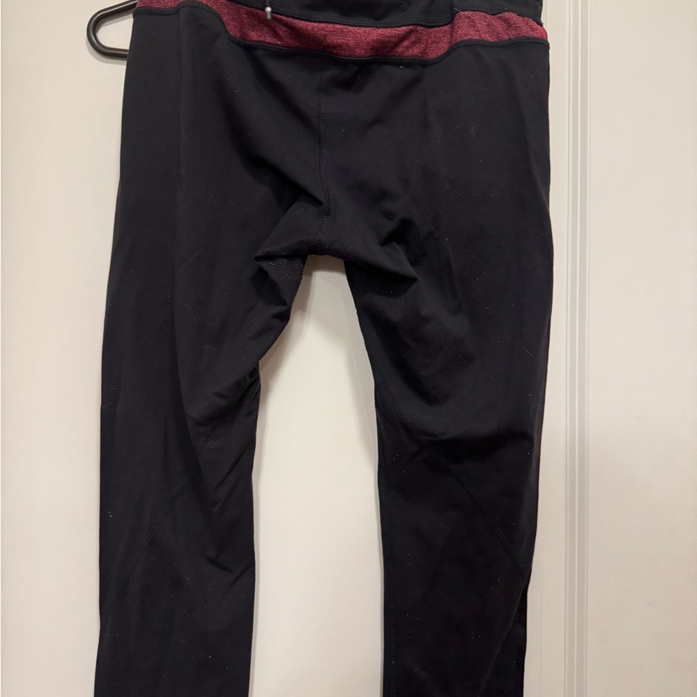 Kirkland Signature Black and Burgundy Leggings